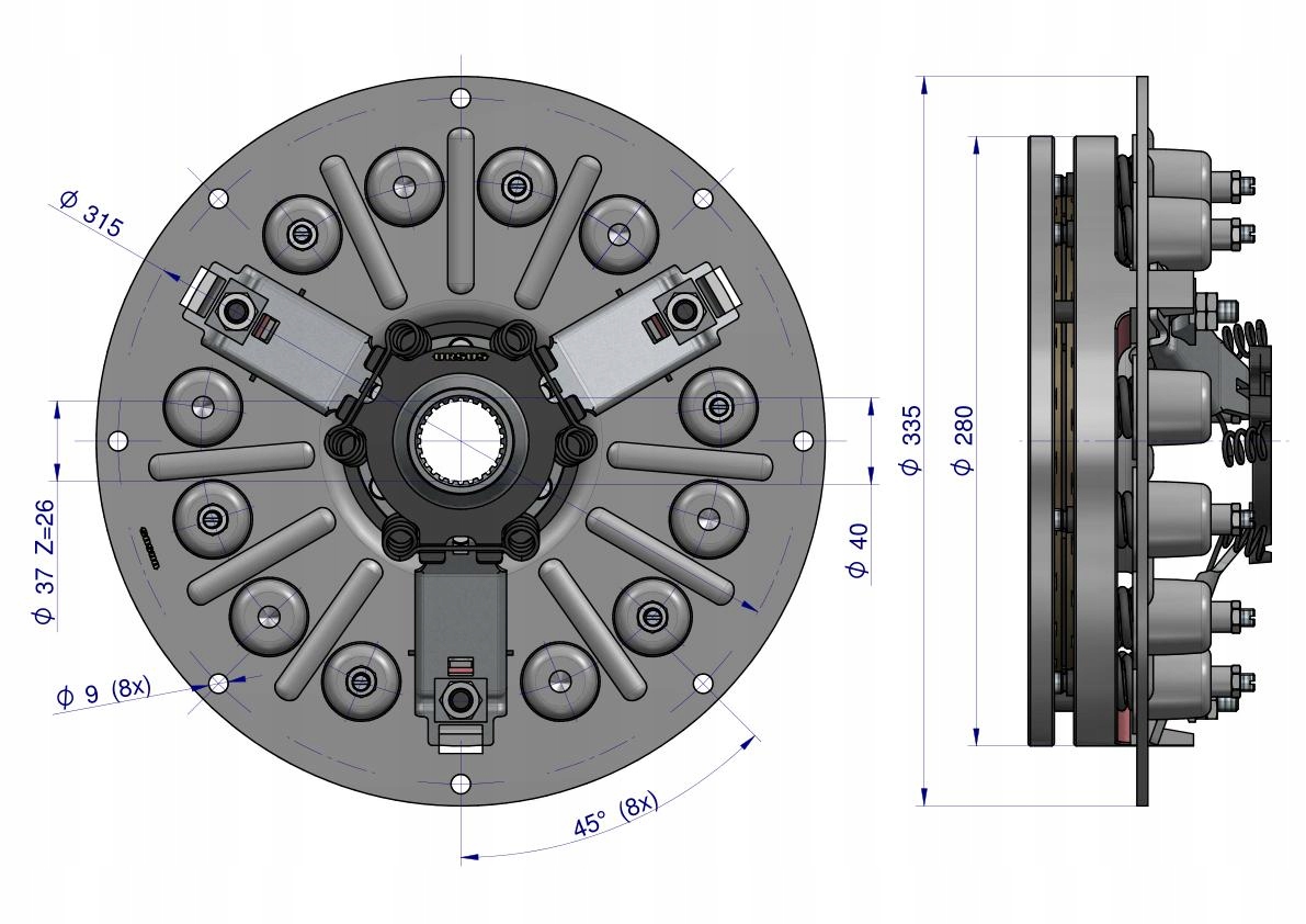 Sprzęgło kpl. st. typ C-328 ORYGINAŁ URSUS Producent części Ursus