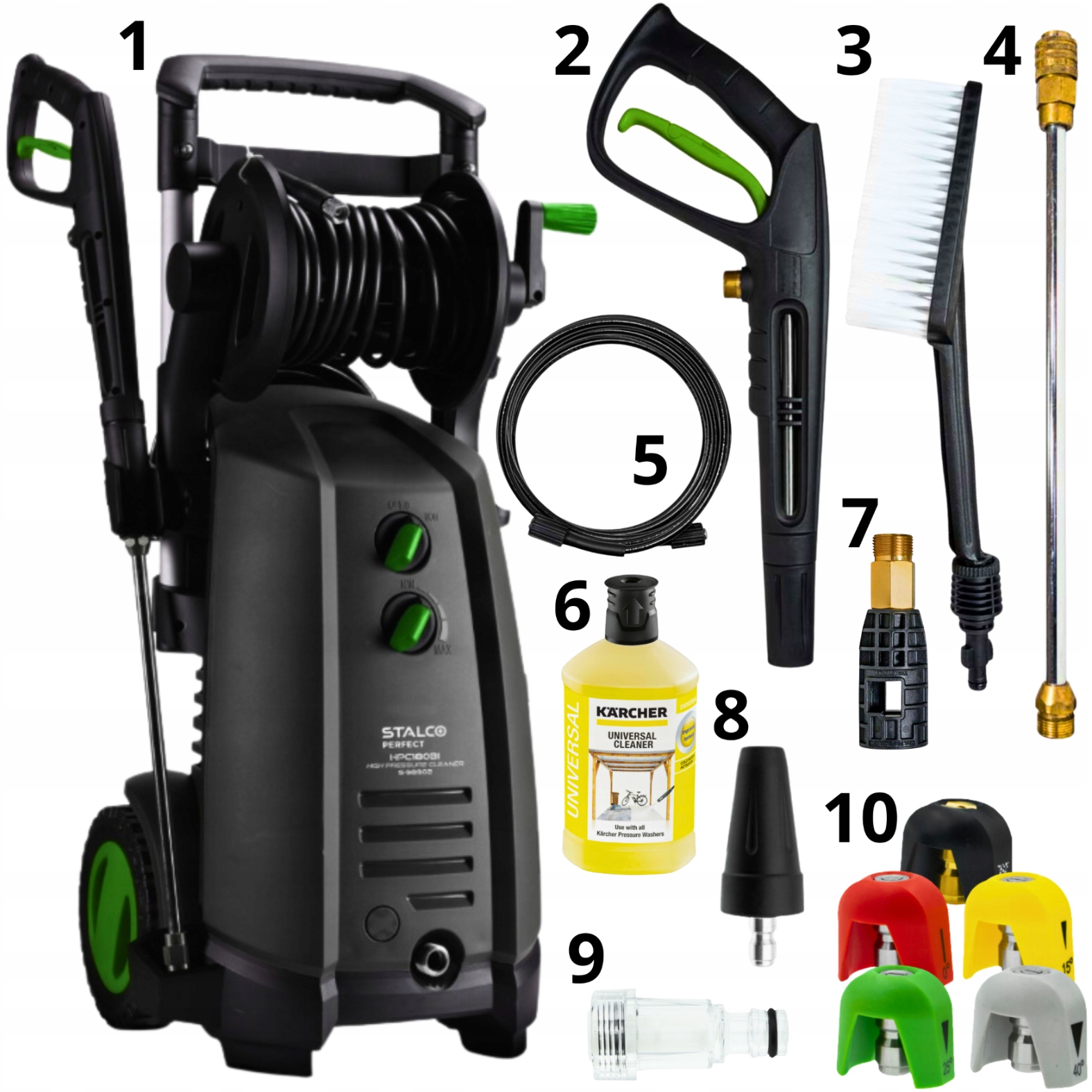 MYJKA CIŚNIENIOWA STALCO PRO 180 BAR ZESTAW PŁYN KARCHER POMPA MOSIĘŻNA Model STALCO 3000W