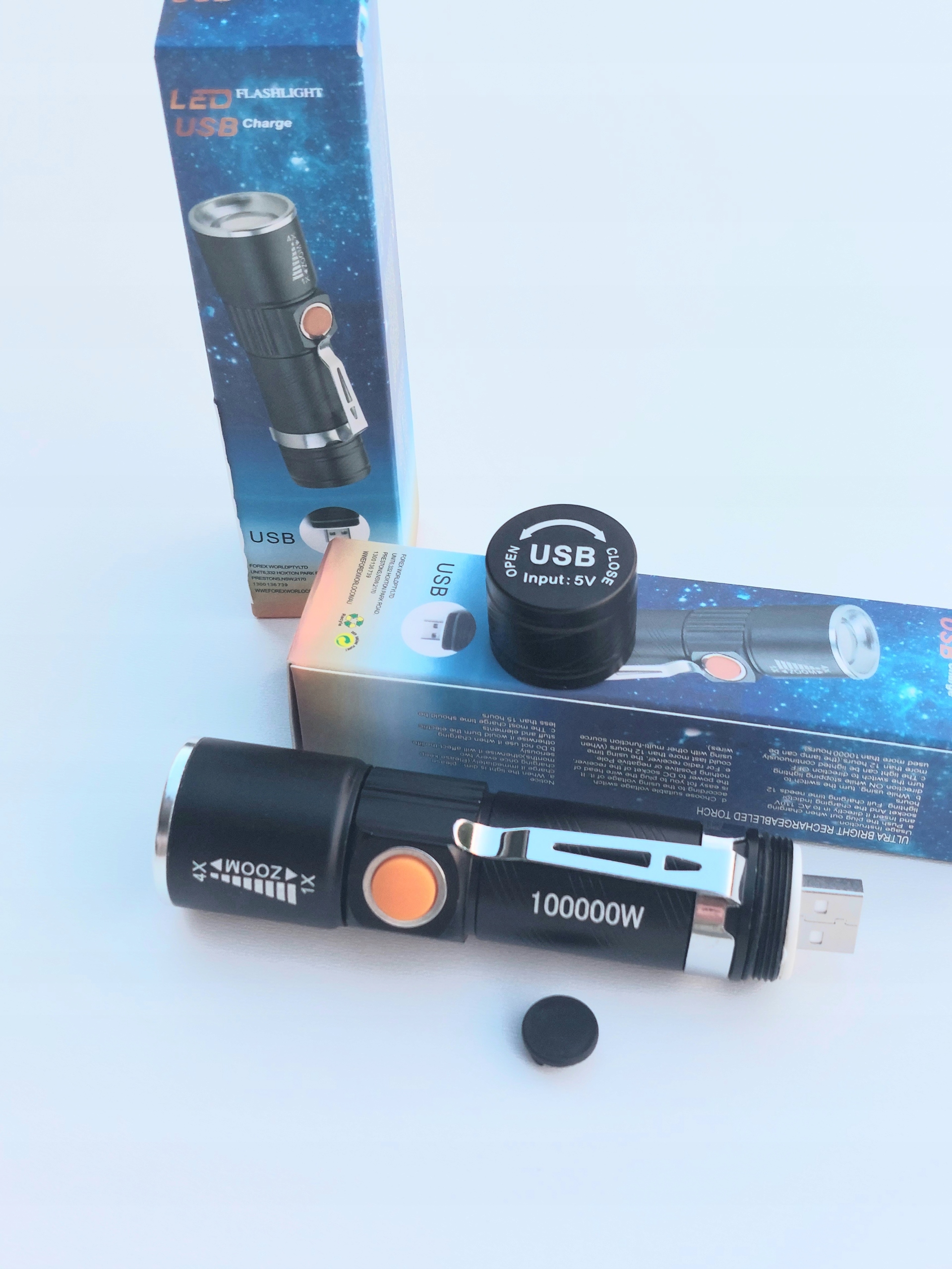 Latarka SZPERACZ ŁADOWANA USB Cree XM-L T6 ZOOM Marka Satis