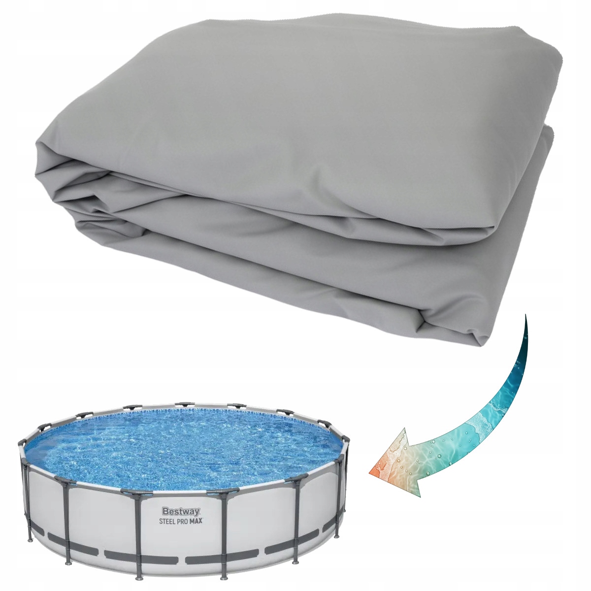 Bazénová miska s novým potahem, materiál do bazénu Steel Pro Max 488 cm x 122 cm