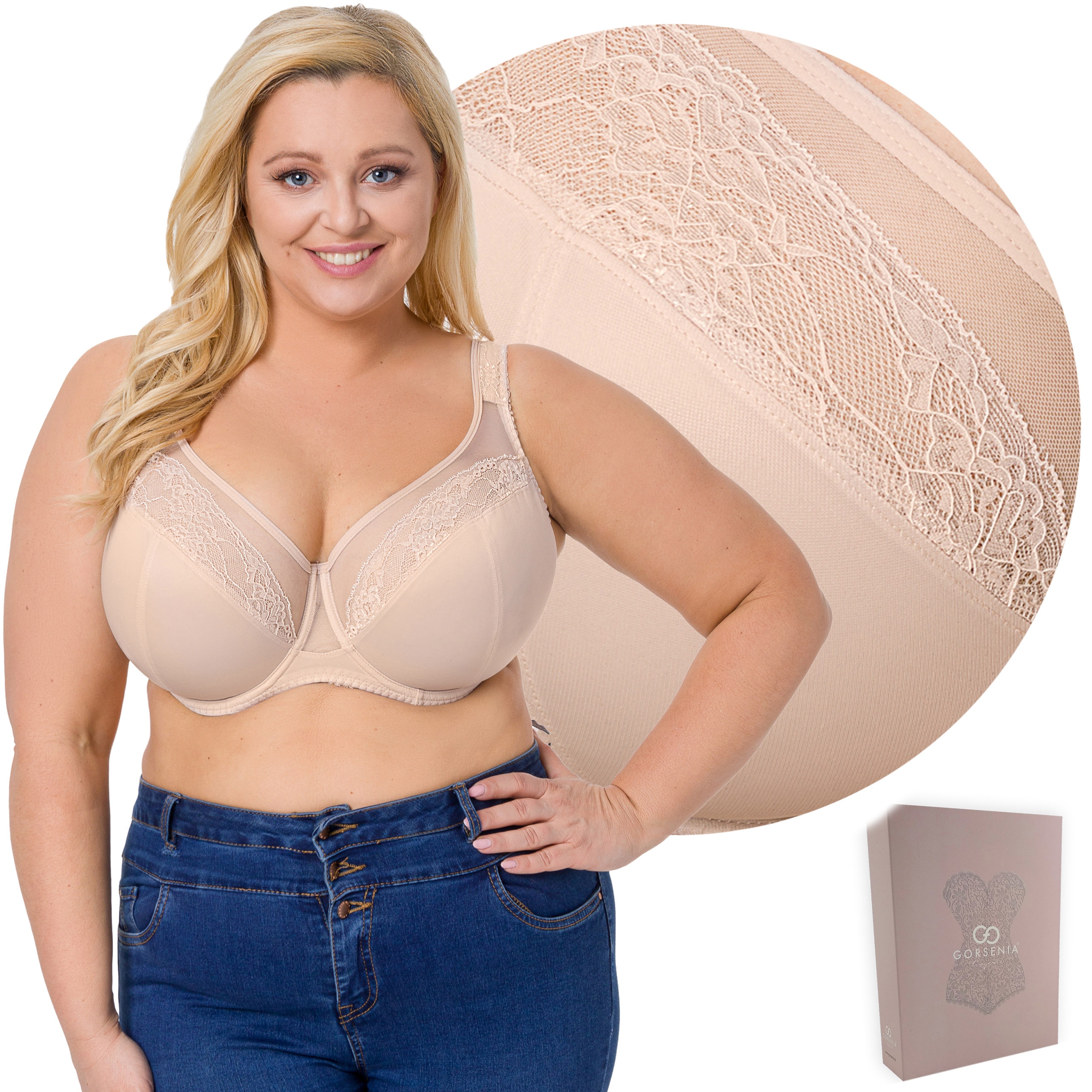 GORSENIA K441 LUISSE BIUSTONOSZ MIĘKKI, BEŻ, 95I