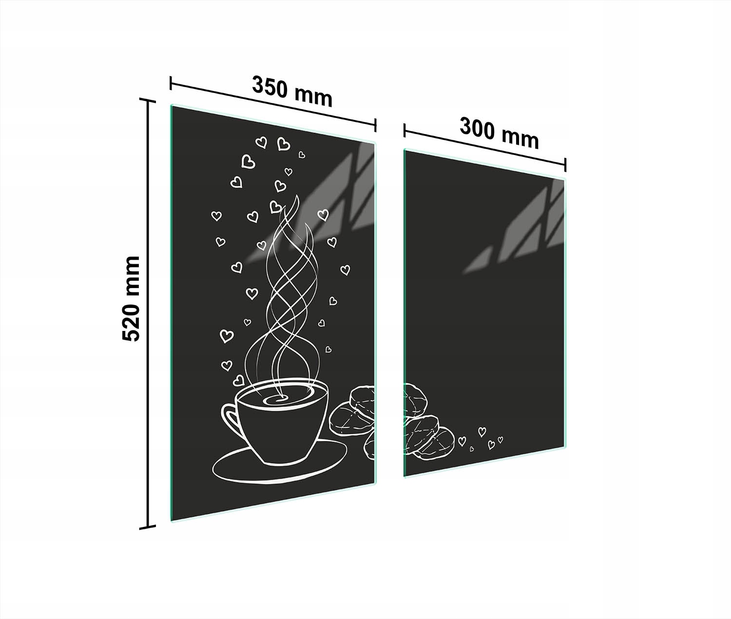 Skleněná Ochranná Deska Do Kuchyně 65x52 Káva