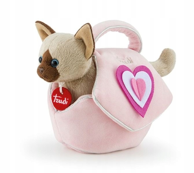 

Kotek Syjamski pluszak w torebce z kwiatkiem Trudi