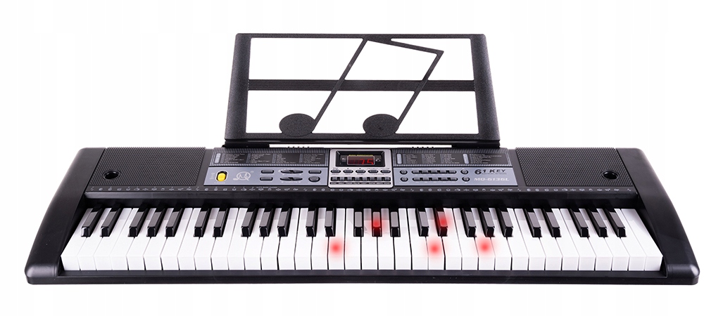 Duże Organy Keyboard Pianino do Nauki 61 +Mikrofon Szerokość produktu 81 cm