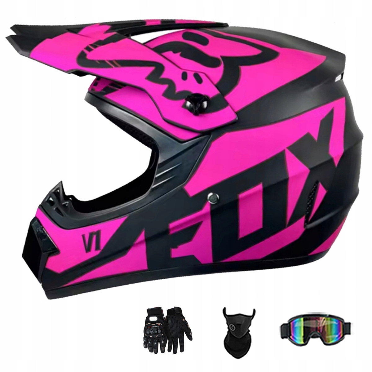 Motocyklová Přilba Lehká Enduro Quada Brýle Rukavice Maska XL