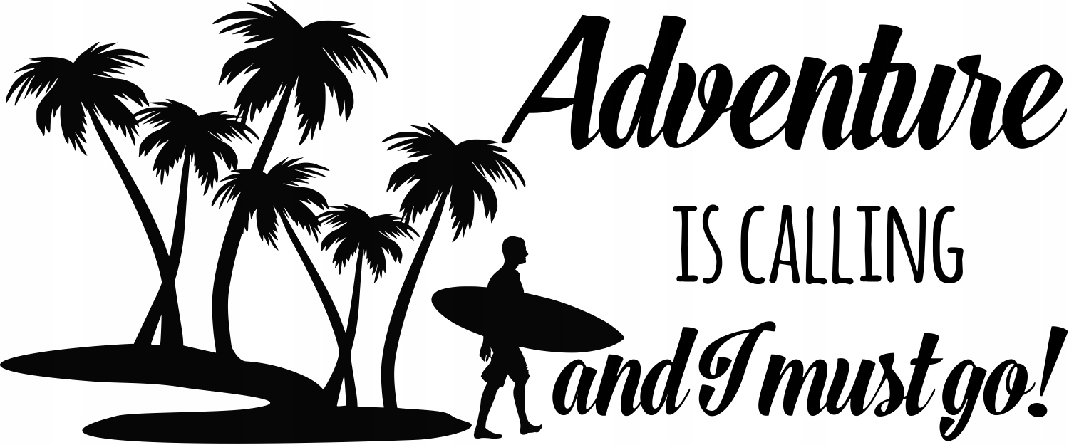 Samolepka Moře surfař na auto Kamper karavan 170 cm