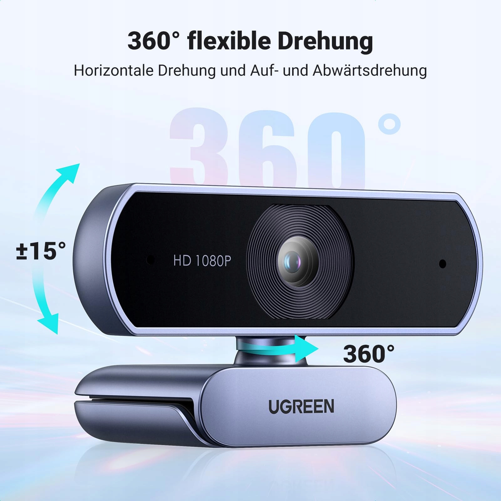 UGREEN Kamera Internetowa Full HD 1080P Mikrofon USB Streaming PC — miniatura 6