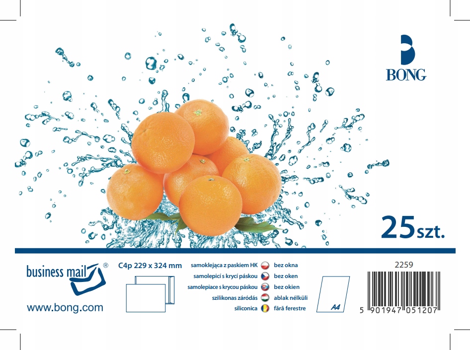 

Koperty samoklejące z paskiem C4 Hk białe