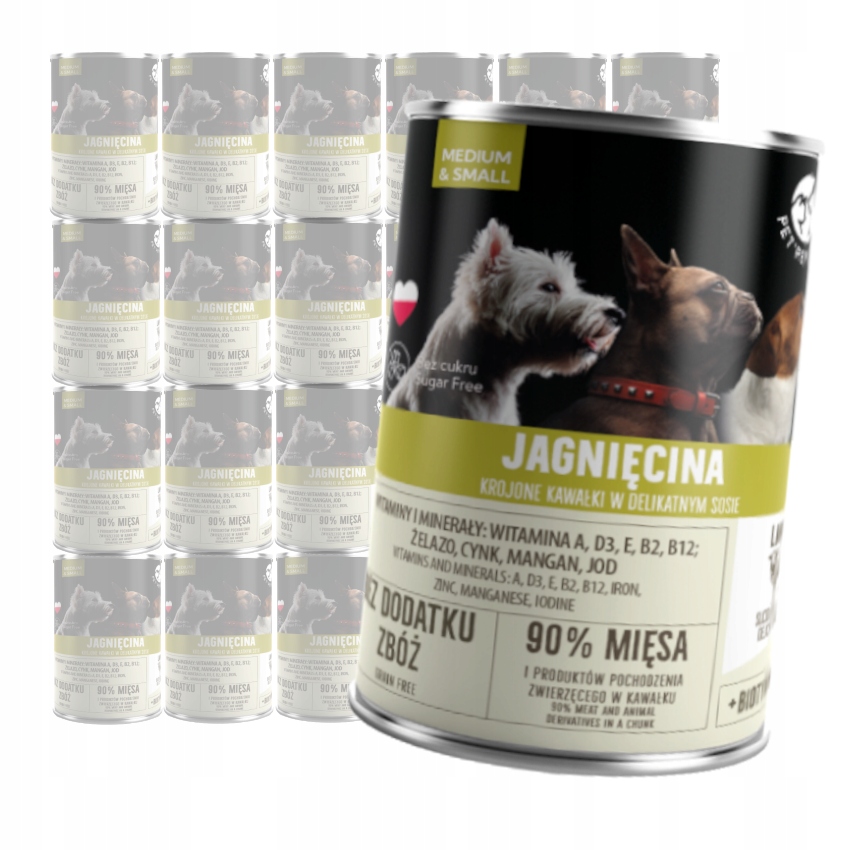 Levně PetRepublic Vlhké Krmivo pro psa Jehněčí kousky v omáčce 24x400 g