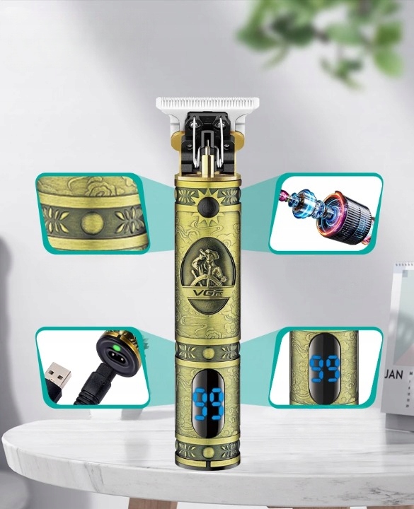 PROFESJONALNA MASZYNKA DO STRZYŻENIA GOLENIA WŁOSÓW TRYMER MĘSKI VGR 7w1 Zasilanie akumulatorowe