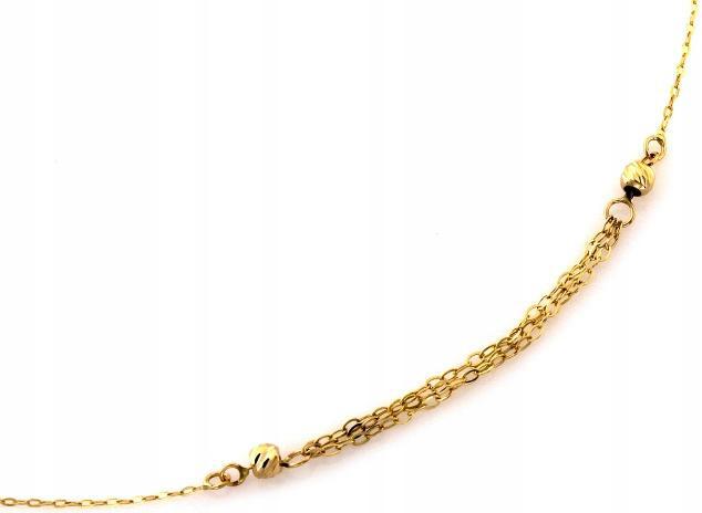 Zlatý náhrdelník 585 jemný s řetízky dámský módní vzor 14k dárek