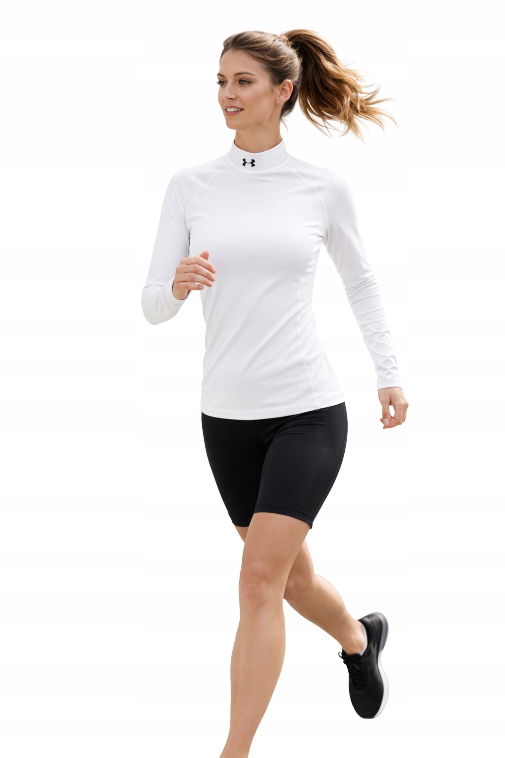 Under Armour Bílé Průtokované Triko S Dlouhým Rukávem A Stojáčkem L I3A