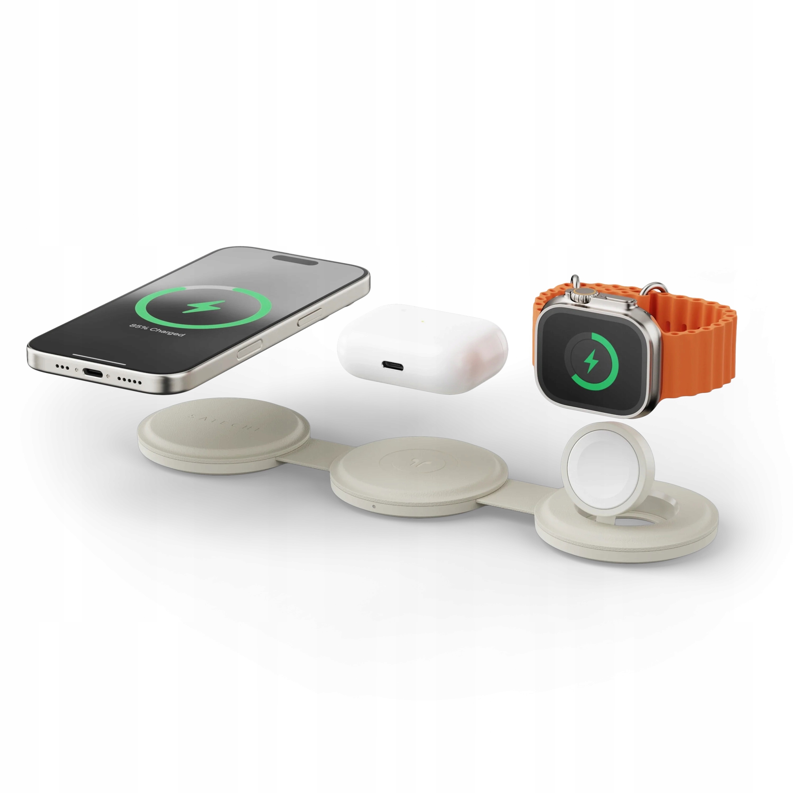 Ładowarka Indukcyjna Bezprzewodowa Podróżna 3w1 Magsafe Satechi OntheGo