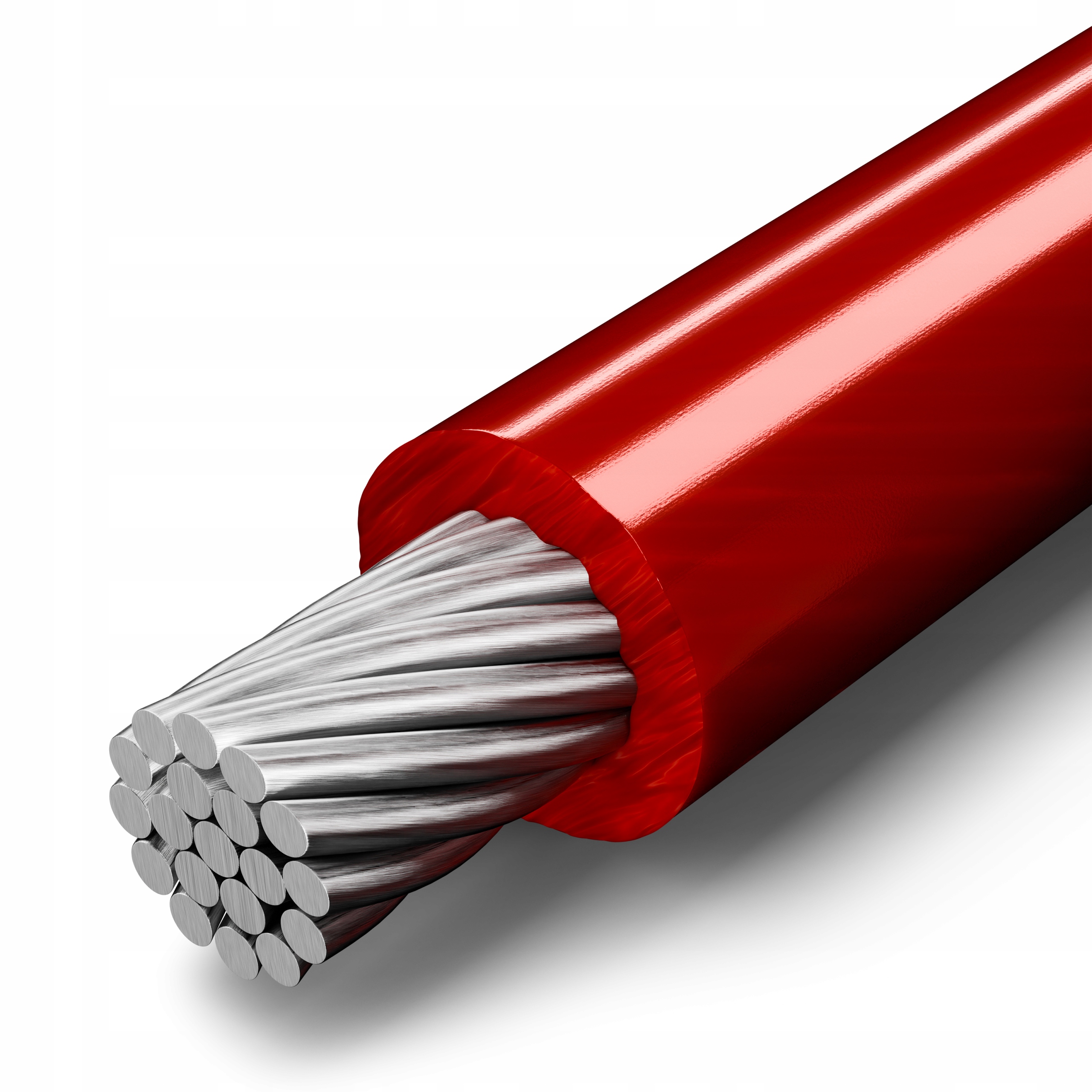 Ocelové lanko v obalu Obal z Pvc 2,5/5 mm 1x19 Červené 40 m