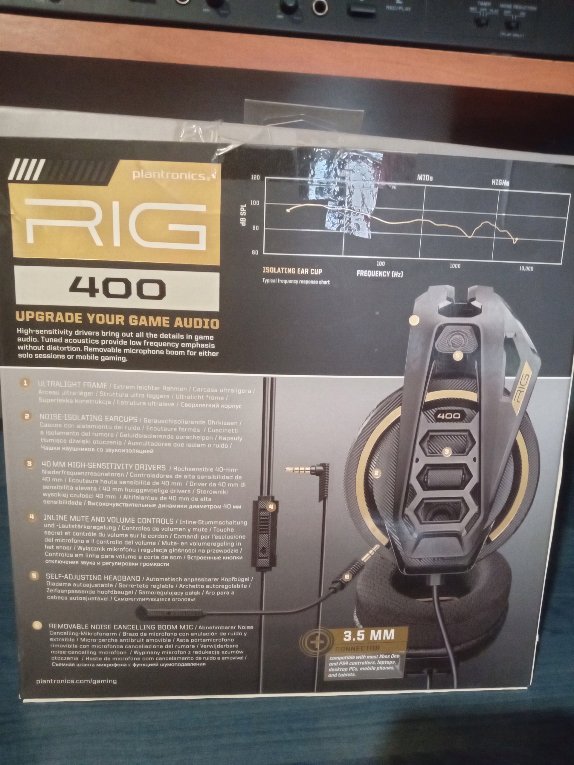 Słuchawki Plantronics RIG 400HS Kolor czarny