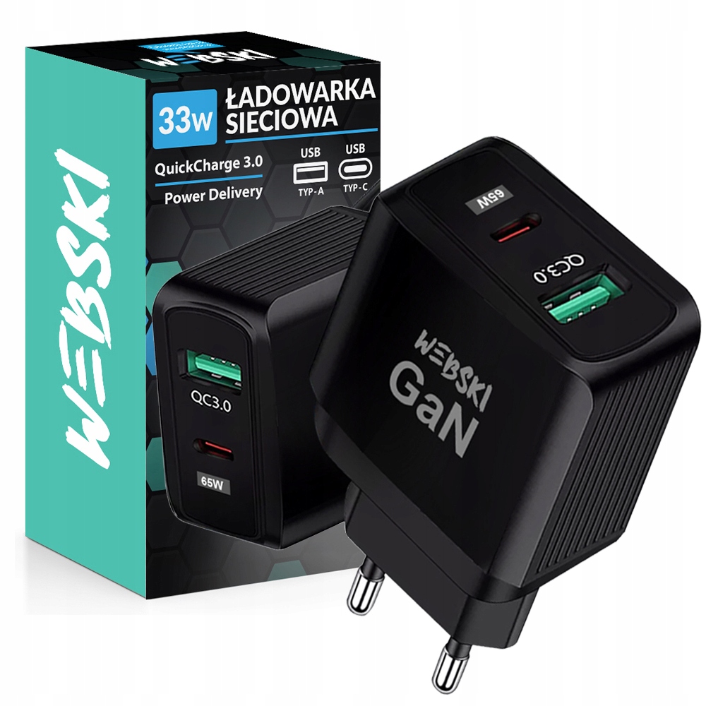 ŁADOWARKA SIECIOWA USB TYPU C DO TELEFONÓW 33W QC