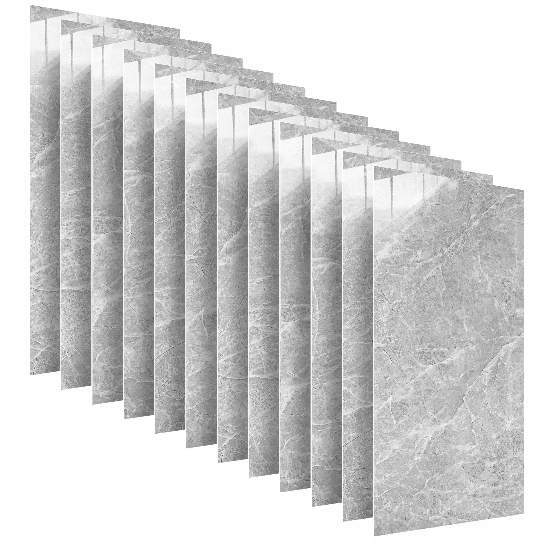 Dekorativní samolepící Pvc panely na zeď Mramor Šedá 12 Ks 60x30 cm