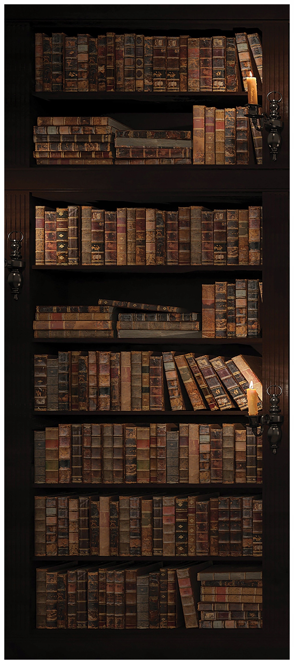 Samolepka Fototapeta Dřevěná knihovna světlo Tajemství Elegance 91x211