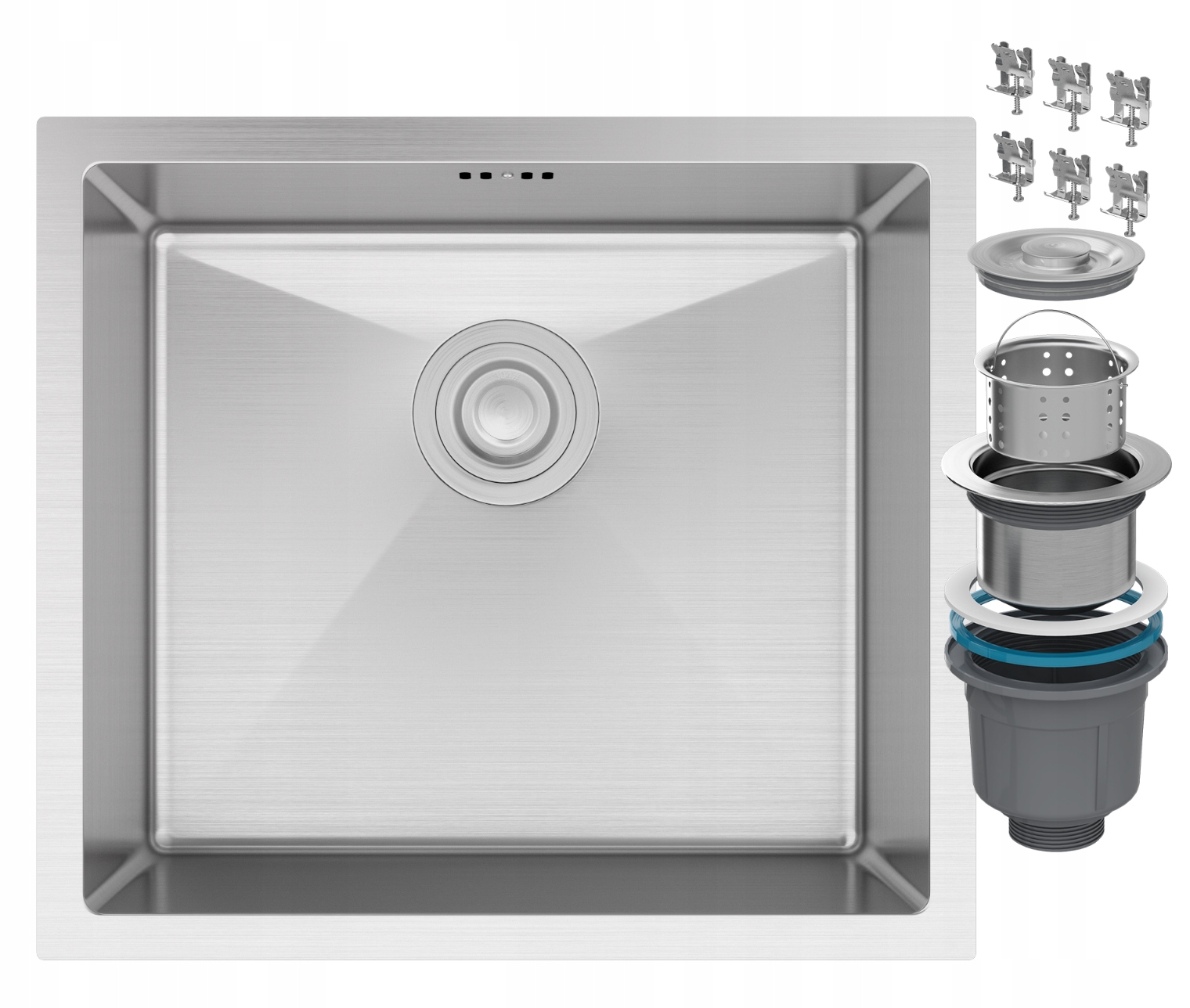 Závesný Drez Z Ocele, Jedna Komora, Chróm BARI49