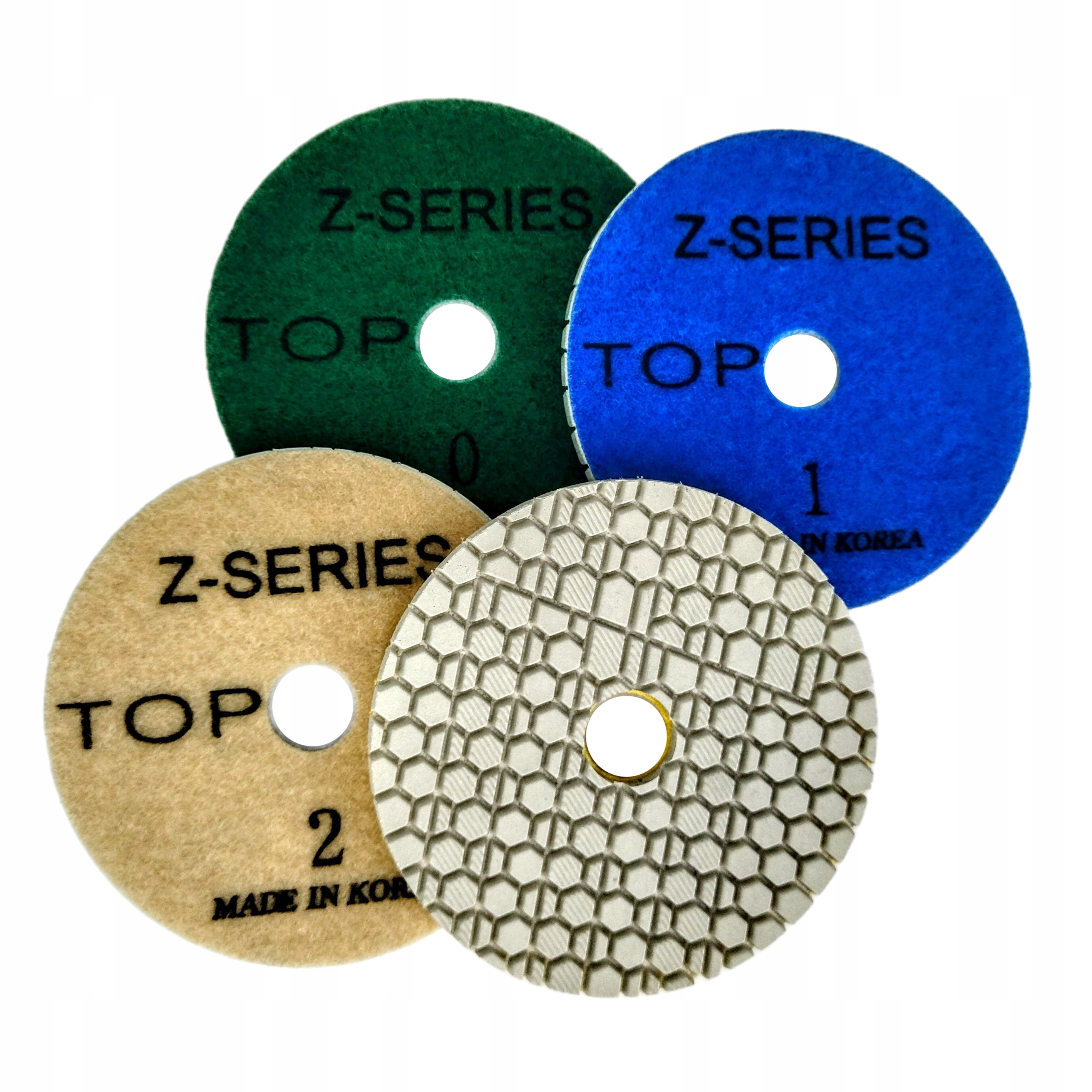 Kotouče na suchý zip pro broušení žuly křemene mramoru 100mm Zenesis 4Step