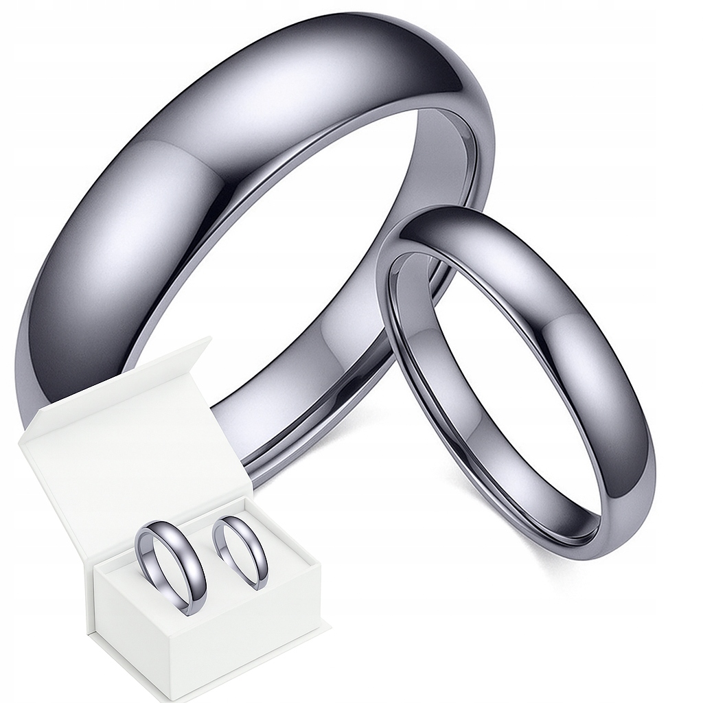 Elegantní klasické Svatební z Wolframu (6 mm, 4 mm)
