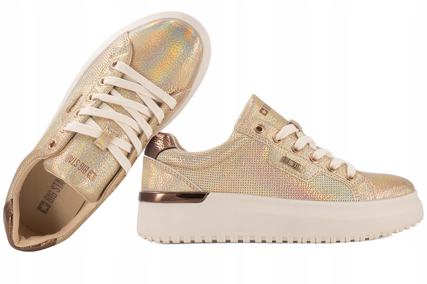 Big Star OO274A602 Sportovní Boty Tenisky Dámské Polobotky zlaté 38