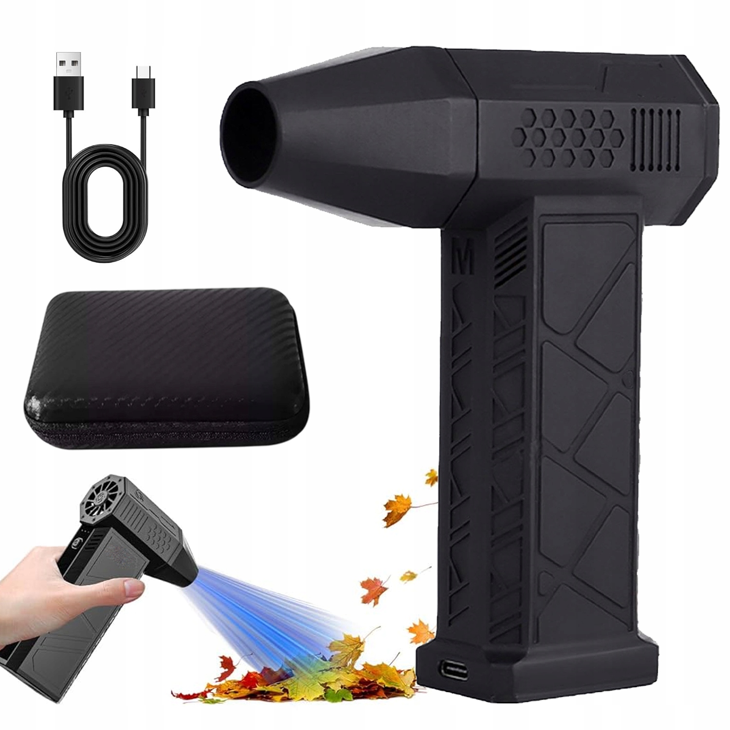 Mini Foukač Turbo Air Duster Na Prach Listí Počítače Na Grilování 130000 ot/min