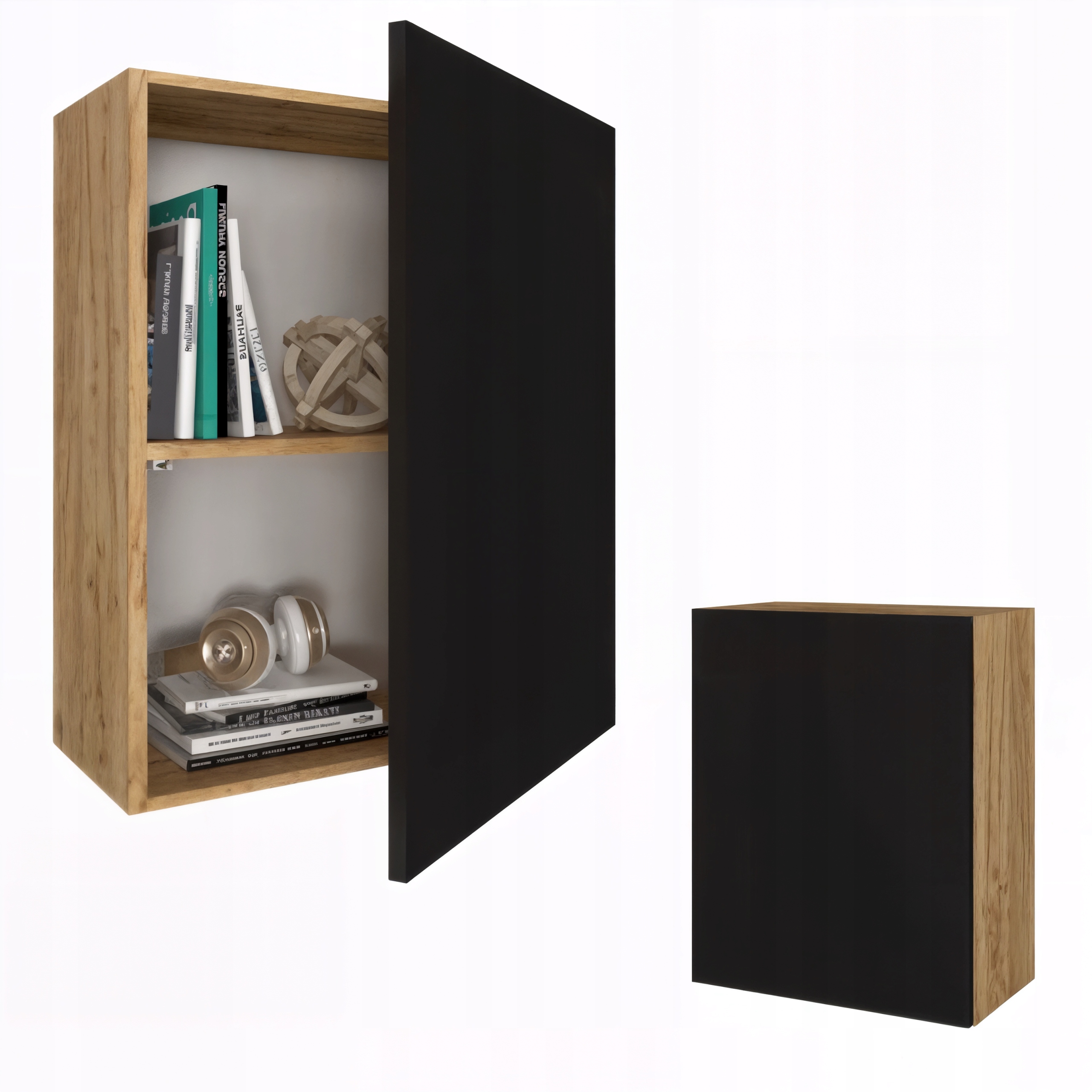 Závěsná skříňka do obývacího pokoje Skříňky do obývacího pokoje Police Karo 60 Craft Černá Matná