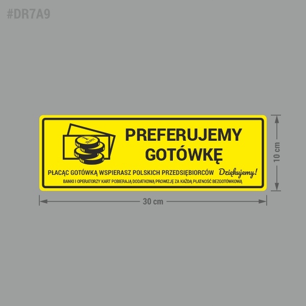 Preferujemy Gotówkę - 10x30 naklejka EAN (GTIN) 5904996054540