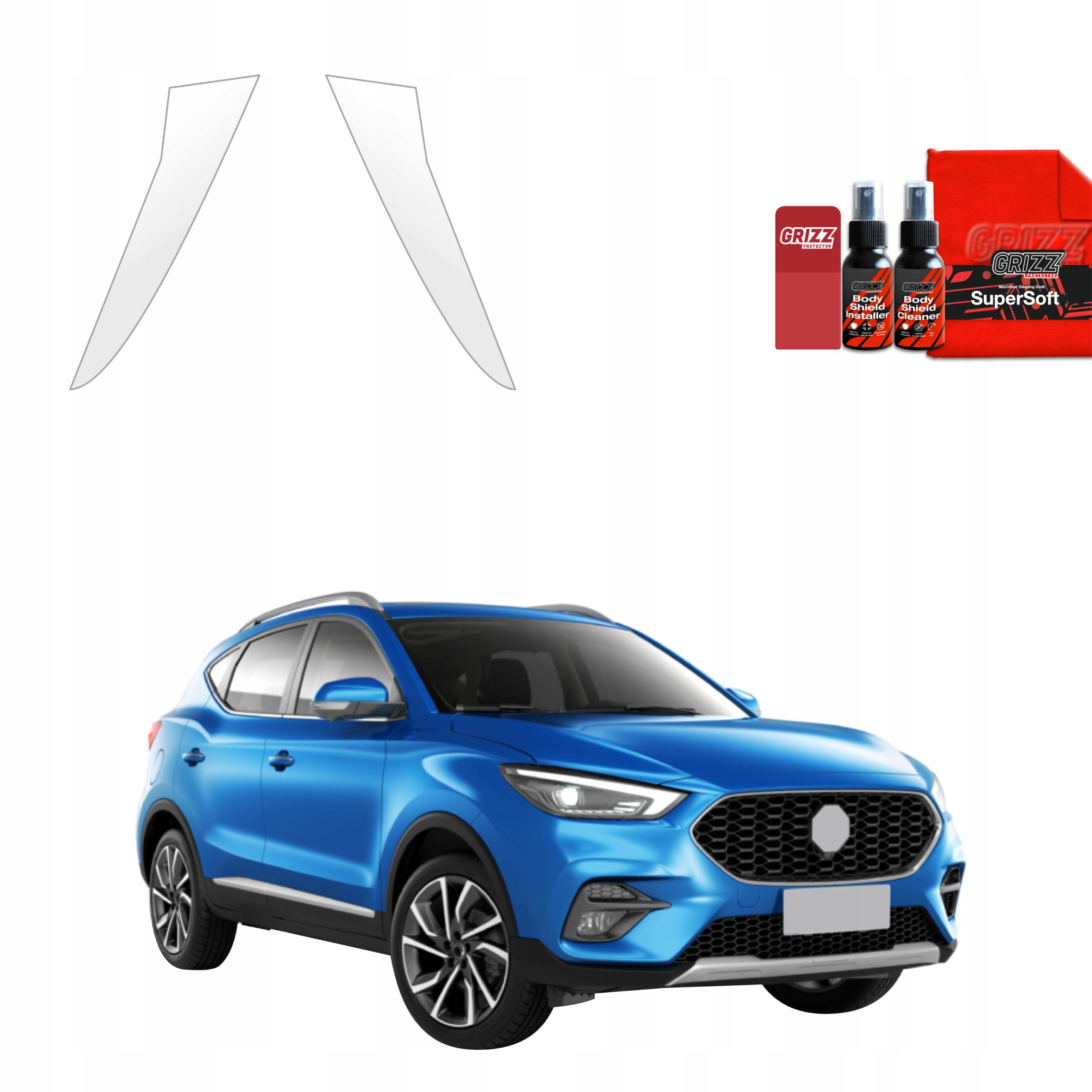 2v1 Fólie Ppf dýha na sloupky pro Mg Zs Classic (2019-2025) Grizz