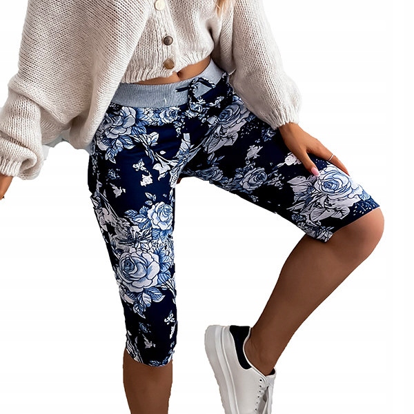 

HK-86058 Blue H33 Spodenki 3/4 W Kwiaty M 38