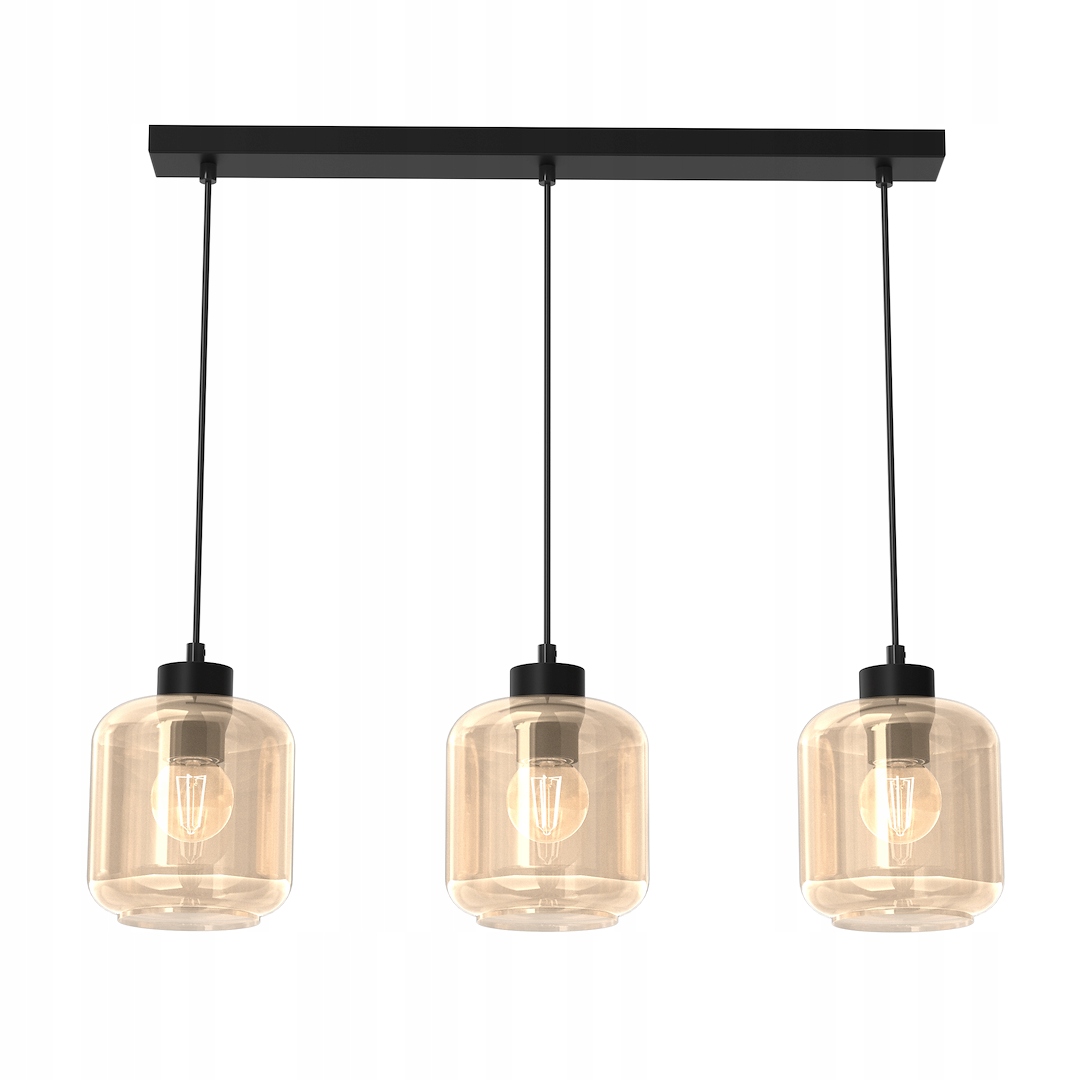 MiLAGRO Závesná lampa Sombra Amber 3Xe27 Stropný luster Osvetlenie