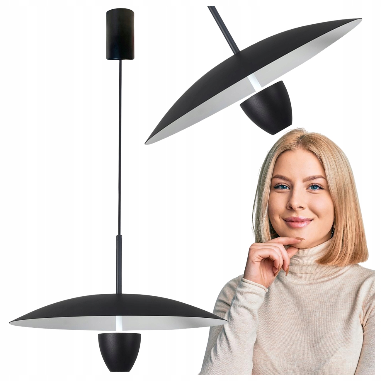 Light Prestige Závesná Lampa Ufo L Čierna 12W Led S Premenlivou Farbou Svetla Cct