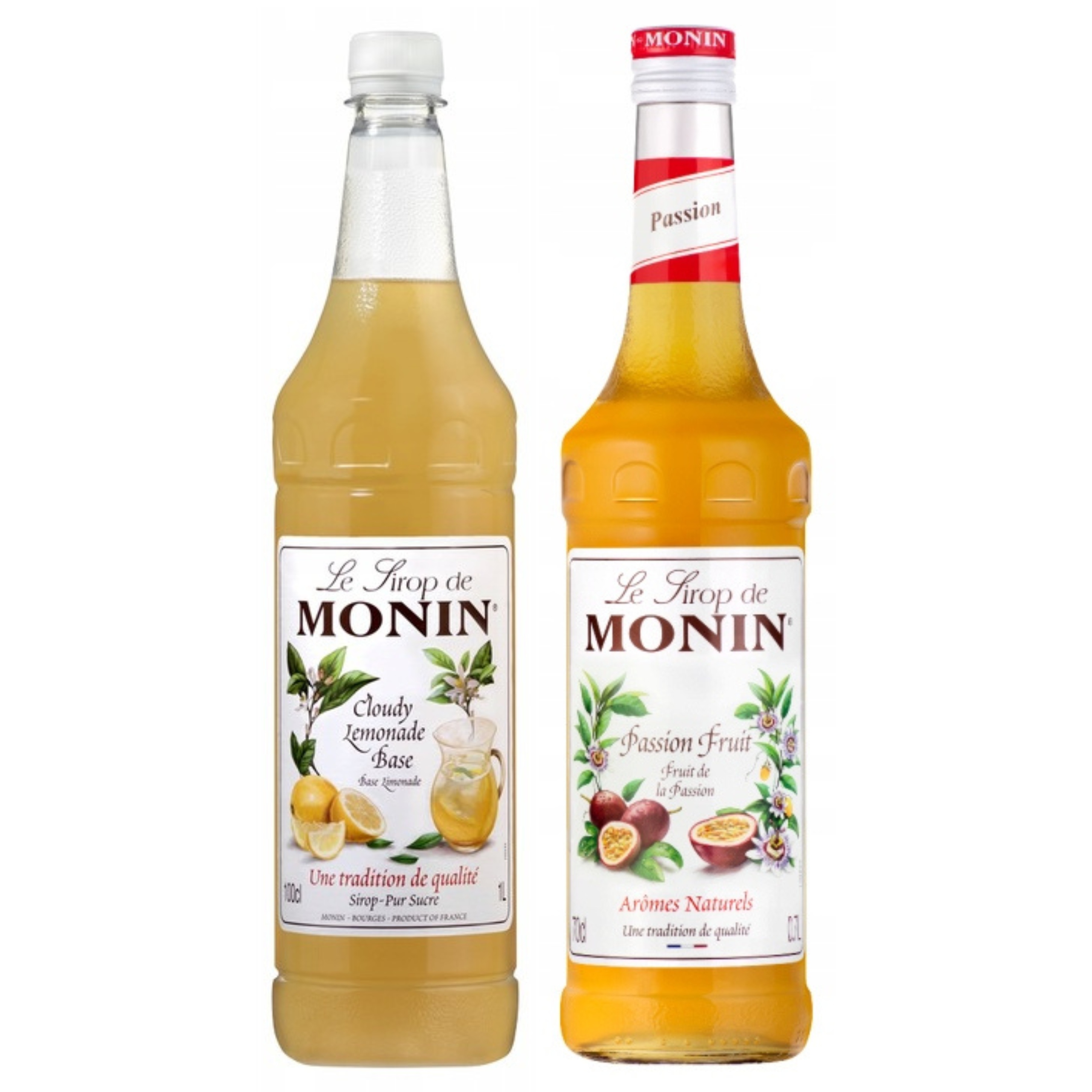 Levně Sada Chutný sirup Monin Marakuja 700 ml Koncentrát Cloudy Lemonade 1 l