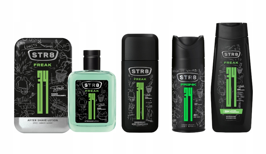 STR8 FREAK ZESTAW 4cz ASL100ml+ DNS75ml+ SPRAY150ml+ ŻEL400ml