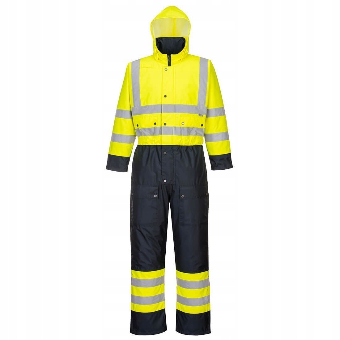 Výstražná kombinéza zateplená s kontrastními barvami Žlutá/Tmavě modrá vel. 6XL