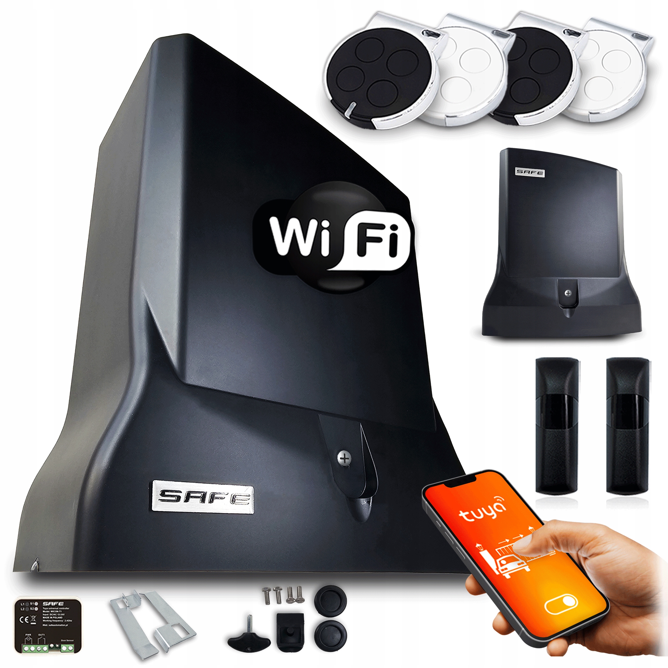 Set Pohon Posuvné Brány Safe automat do 800 kg Wifi Tuya 4xpilot foto