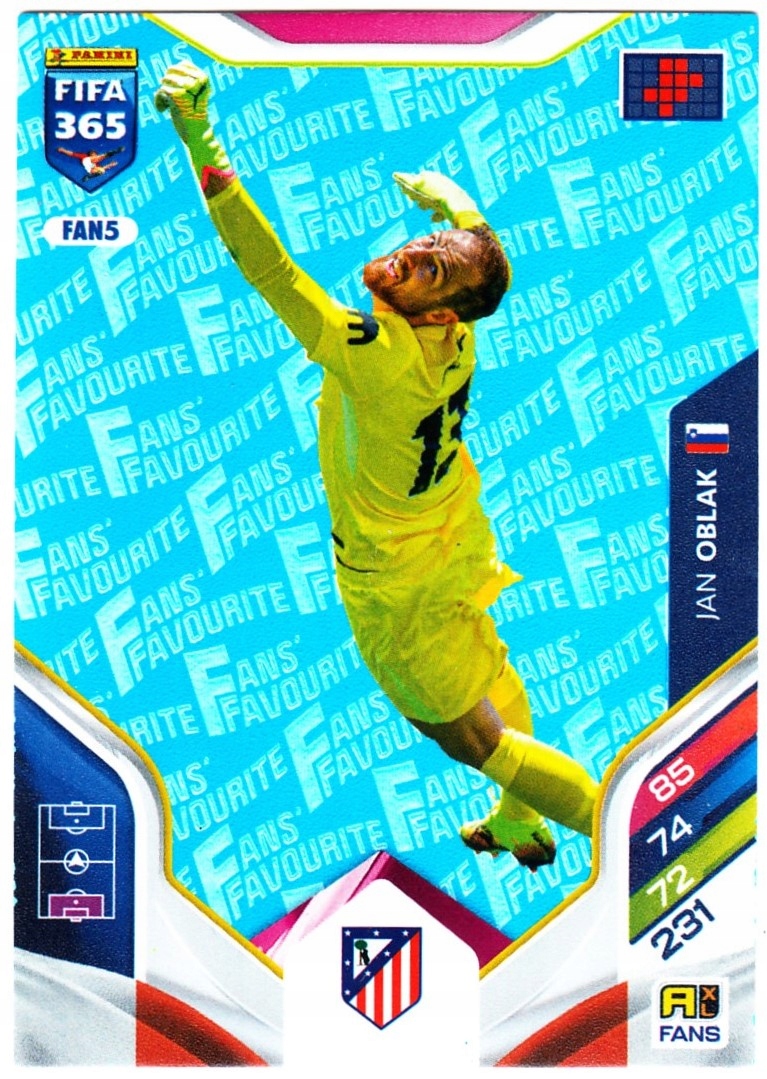 Panini Fifa 365 2026 Fans' Favourite Jan Oblak FAN5 Niebieski (Blue)