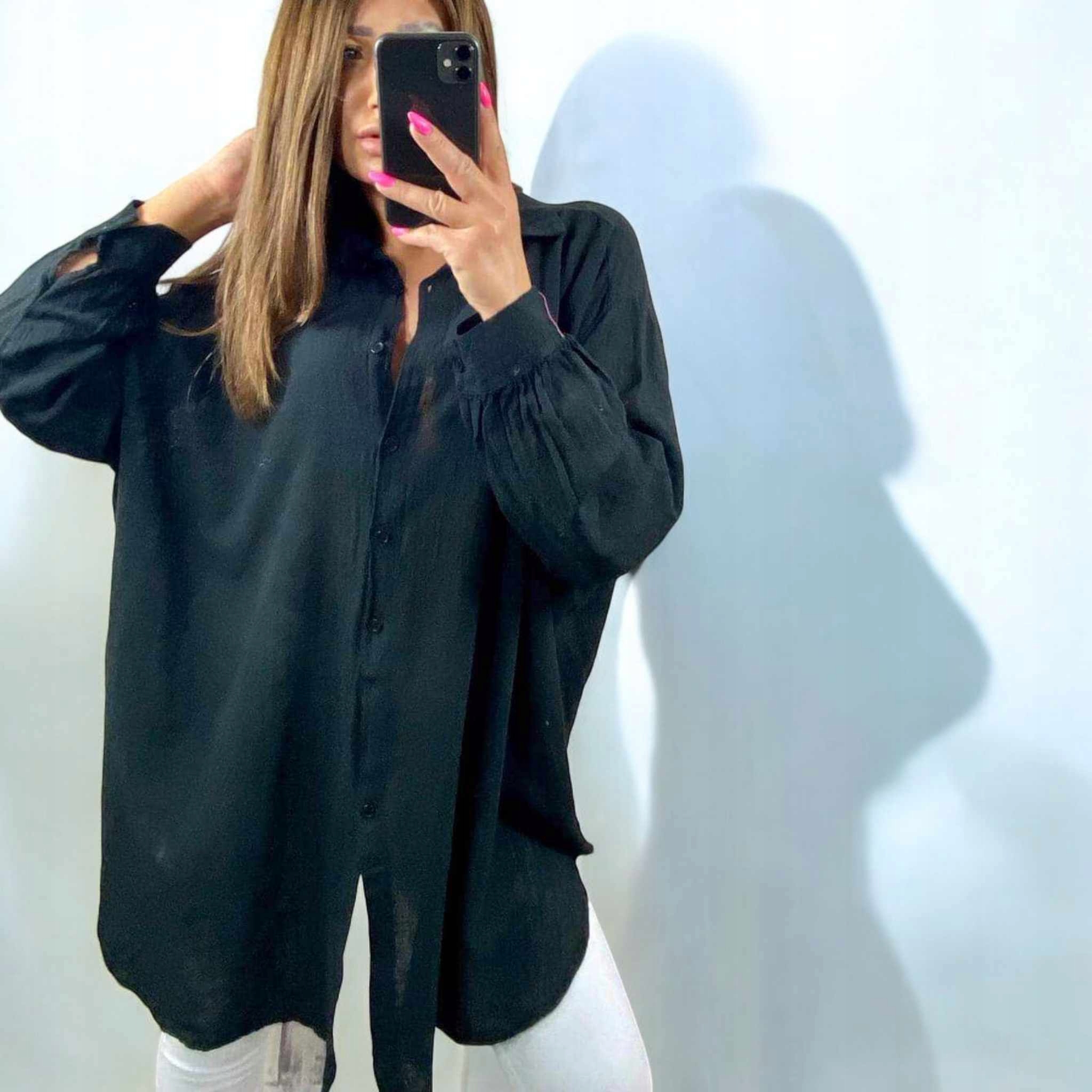 Koszula muślin oddychająca naturalna na upały elegancka 58 60 9XL 10XL Lato Rozmiar 58/60