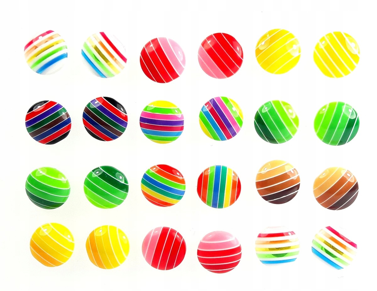 

Zestaw kolczyków koła kółka 12 mm w paski 12 par