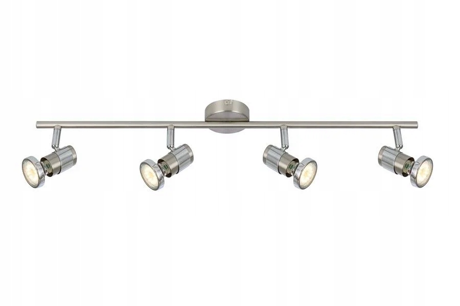 Stropní svítidlo v industriálním chromovém saténu, 4 reflektory, 67 cm Reality