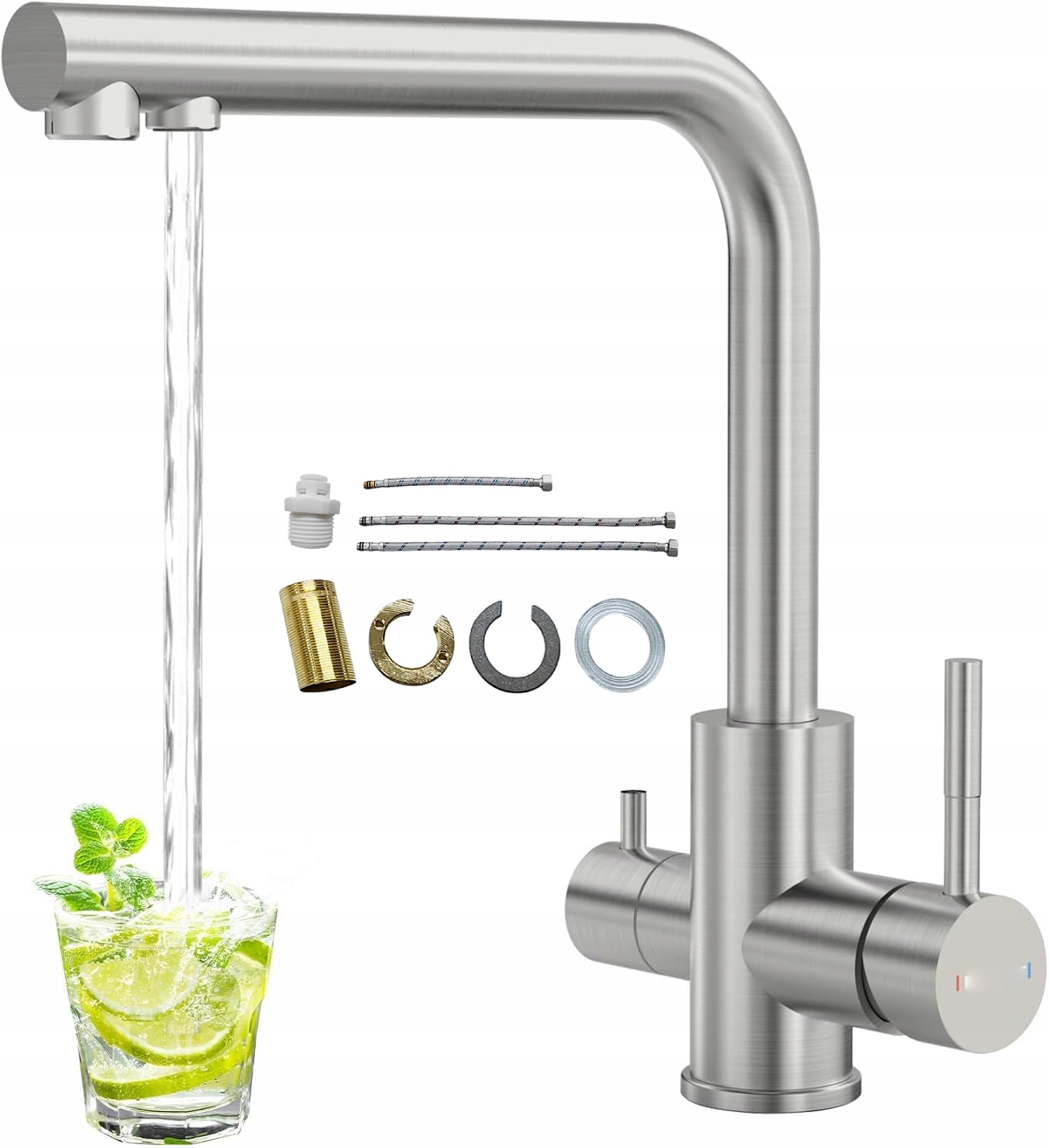 Bateria Kuchenna 3-DROŻNA Z Podł Wody Filtrowanej ciepłą i zimną wodą