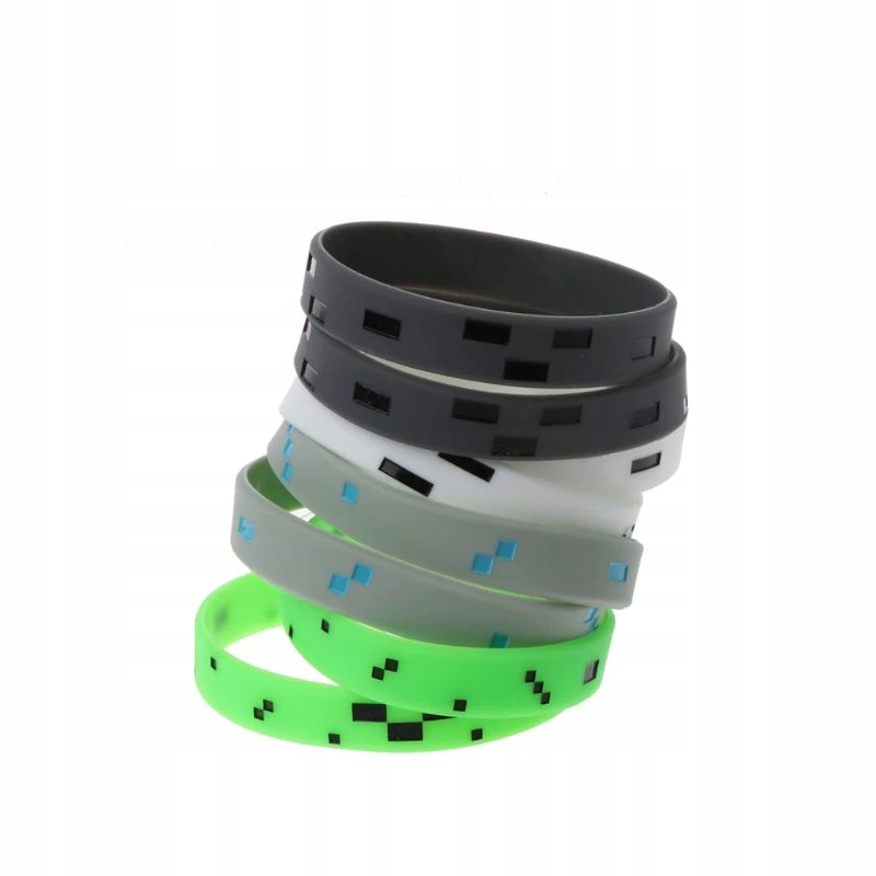 BRANSOLETKA SILIKONOWA OPASKA NA RĘKĘ MINECRAFT GREEN zielona Tematyka, motyw Minecraft