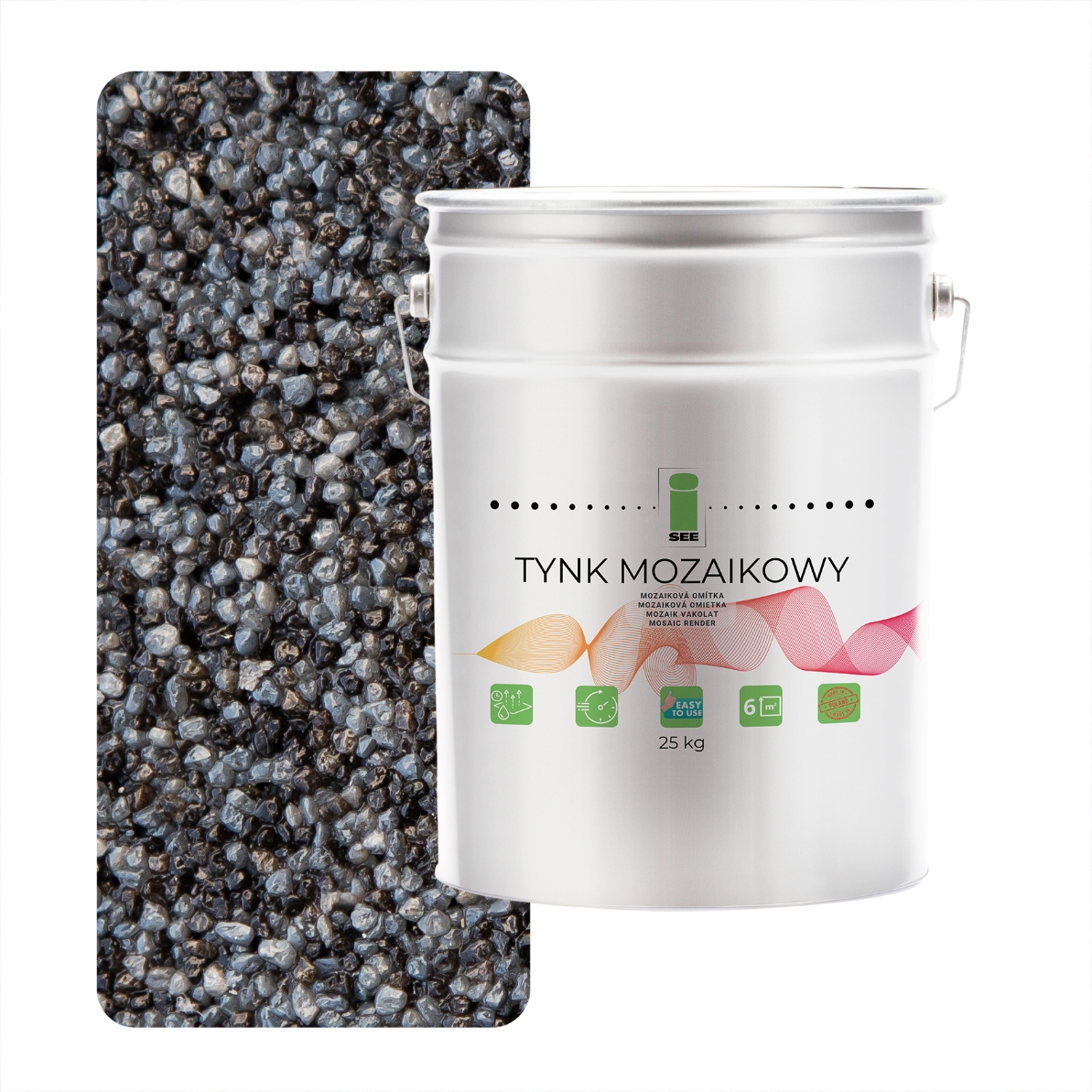 Mozaiková Omietka Živicová Šedá Tmavá Grafitová Klasa 1 Marmolit 25Kg