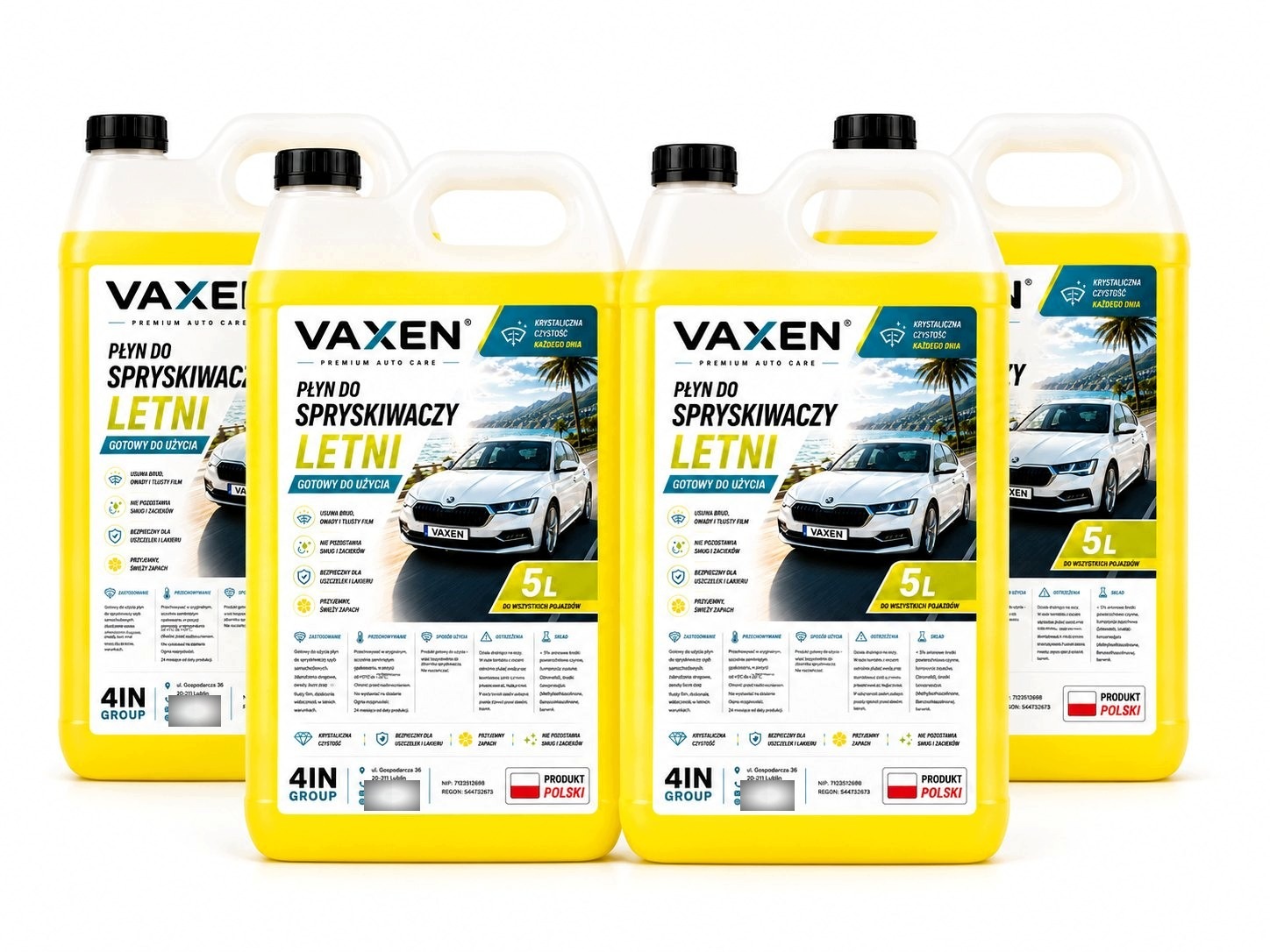 Letni płyn do spryskiwaczy Vaxen 4 x 5 l zestaw 20 l