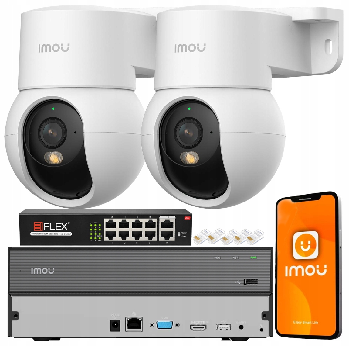 Sada monitorovacích kamier 10Mpx (5Mpx+5Mpx) 2x IPC-PS2M-5R1 Imou Audio Led