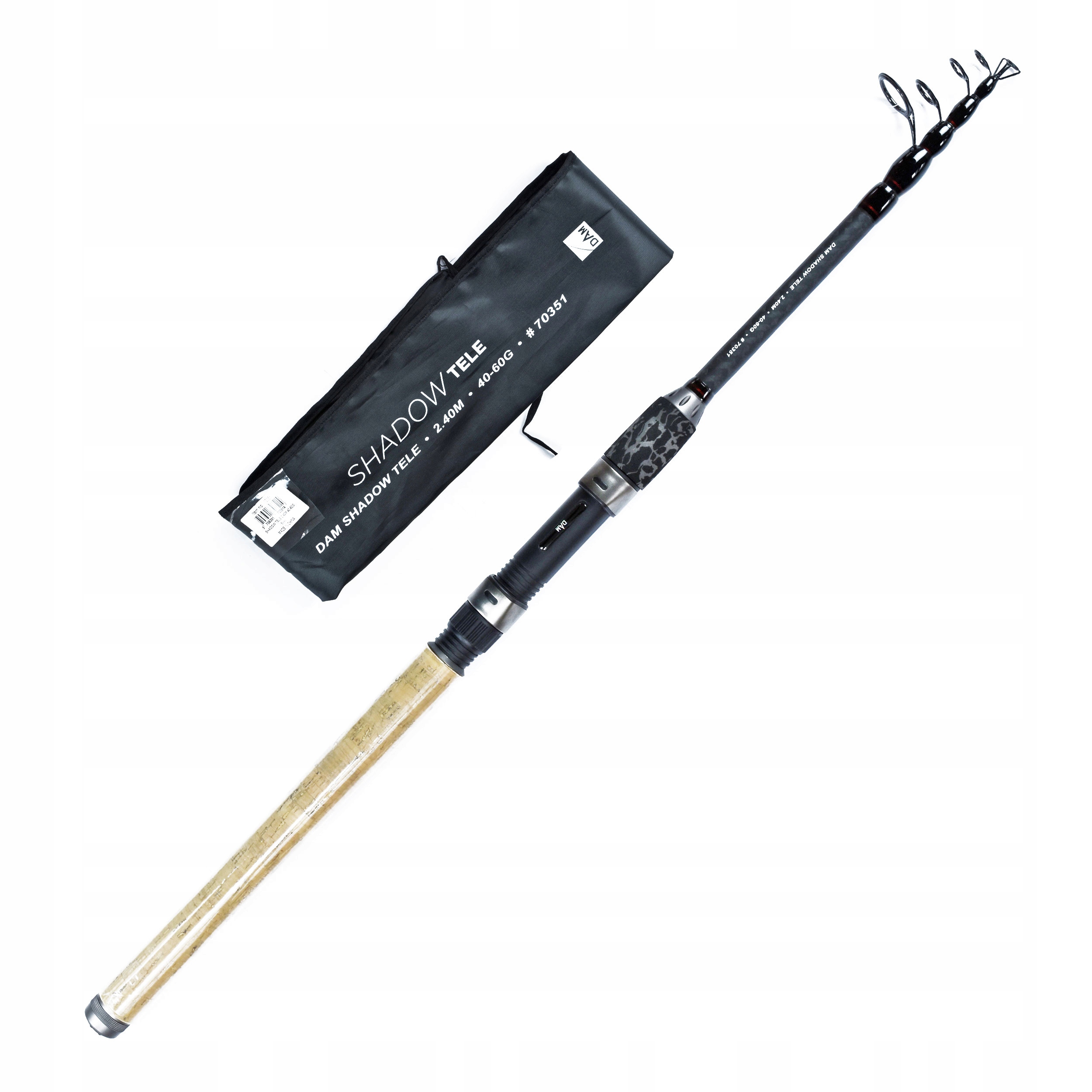 Wędka teleskopowa uniwersalna Dam Shadow Tele 2.40m 40-60g