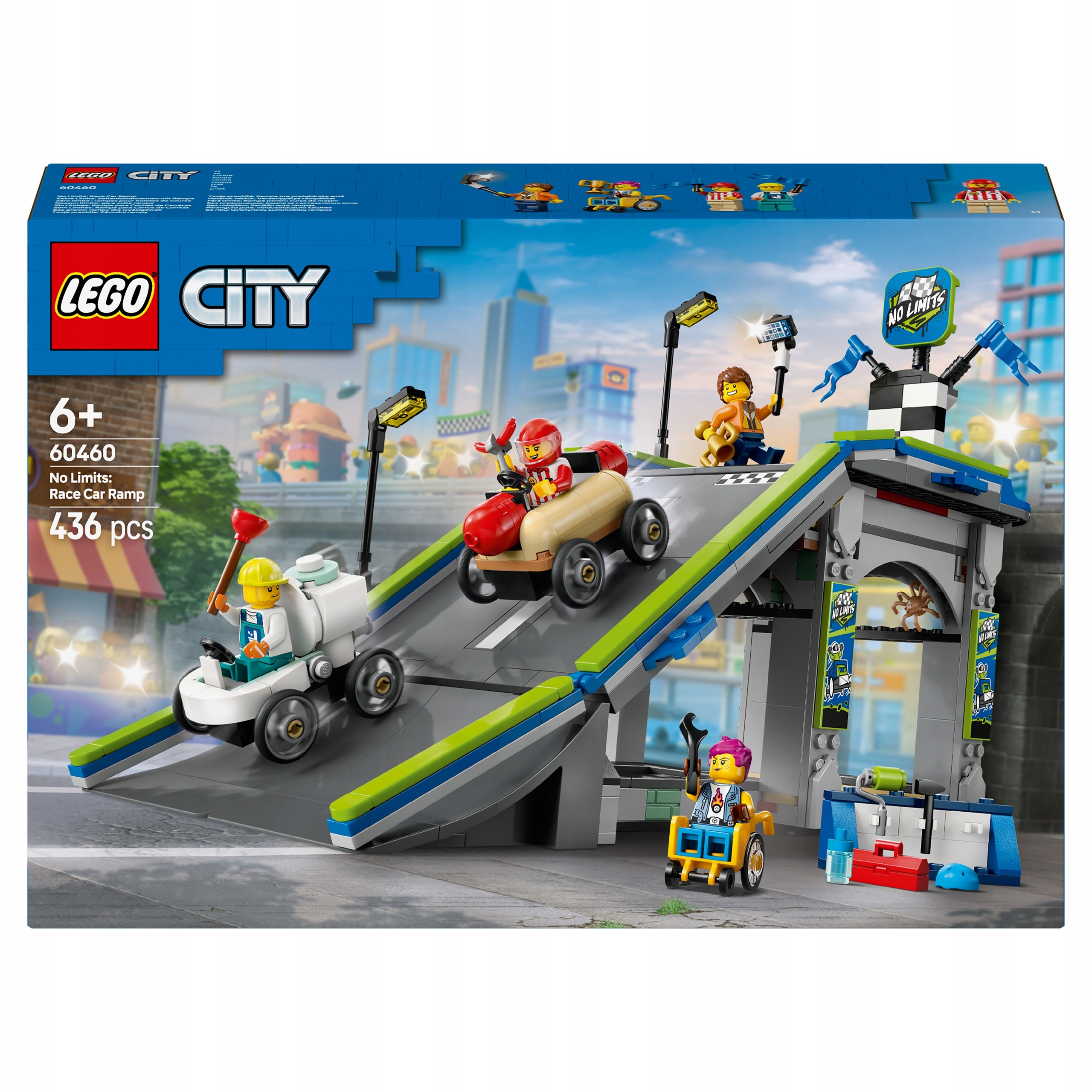 Lego City 60460 Závodní dráha s závodními rampami Auta Hotdog Toaleta