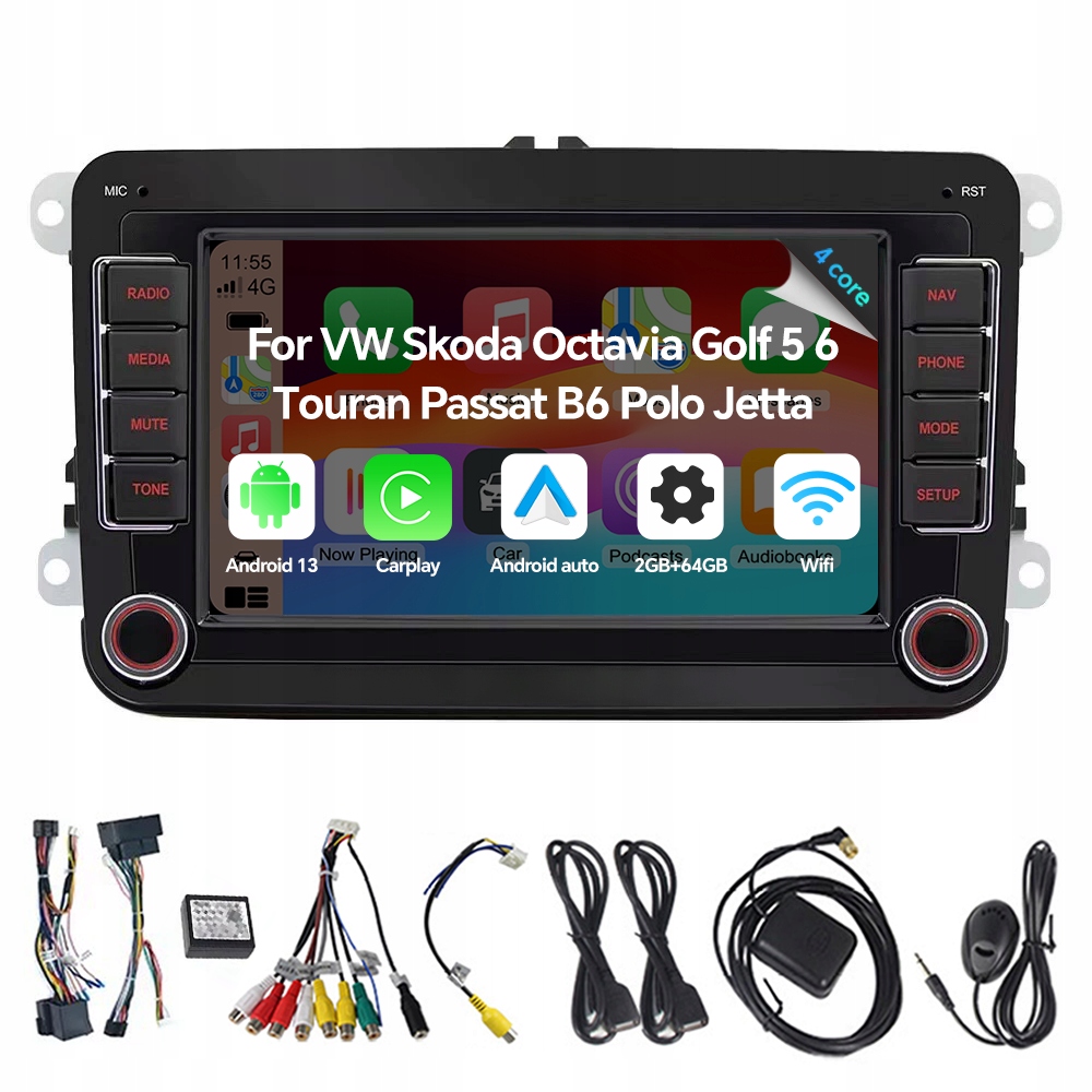 Rádio Pre Volkswagen Seat Škoda Vw Passat B6 B7 Golf 5 V 6 VI Android Wifi