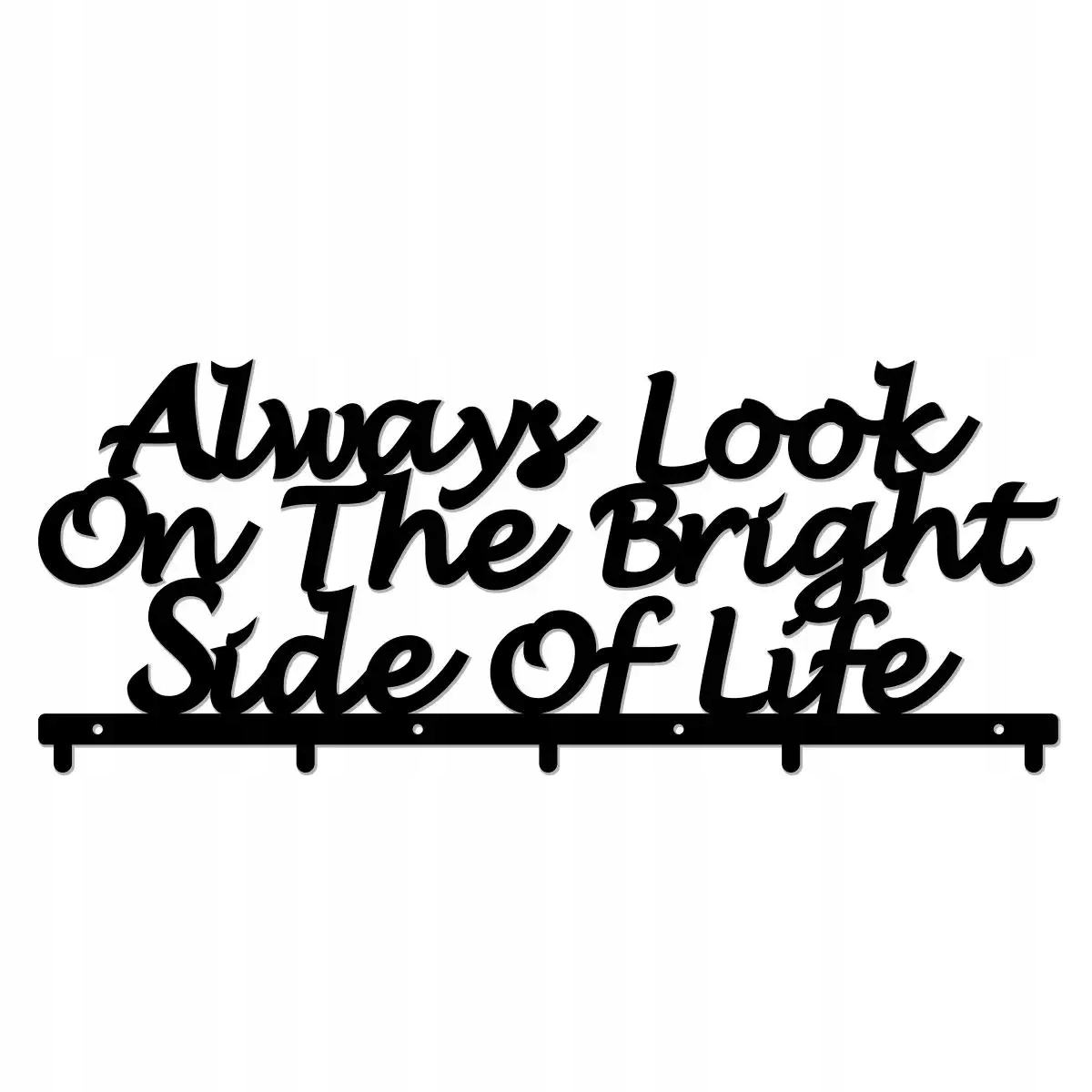 Nástenný Vešiak Na Oblečenie 60 cm Pevná Oceľ 2 mm Čierny Citát Nápis